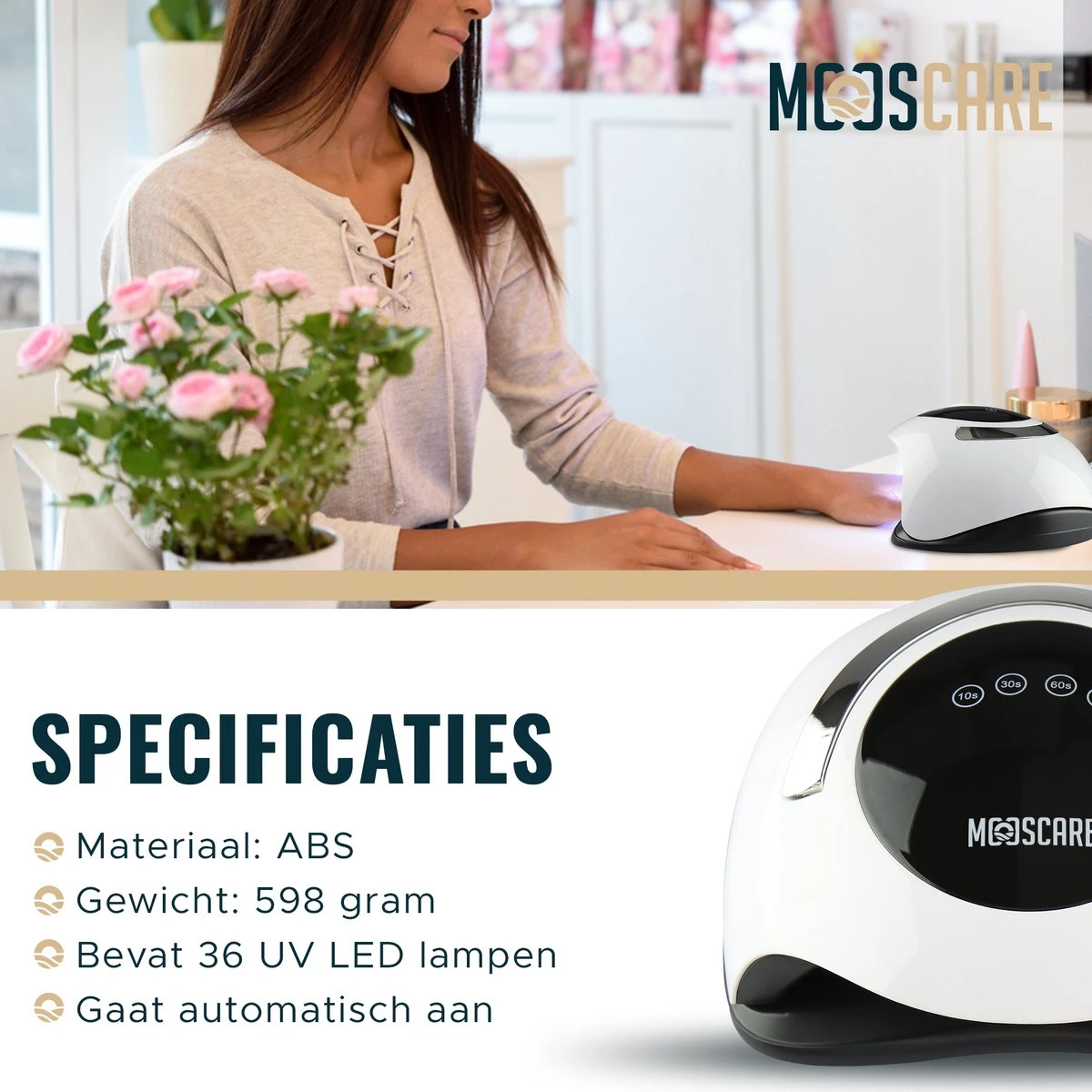 MOOSCARE 120 Watt LED Lamp voor Gellak Nagels - UV Lamp Gelnagels - Nail Art Nagellamp - Gel Nagellak Nageldroger MOOSCARE 120 Watt LED Lamp Voor Gellak Nagels - UV Lamp Gelnagels - Nail Art Nagellamp - Gel Nagellak Nageldroger -Nagelbenodigdheden 1200x1200 654