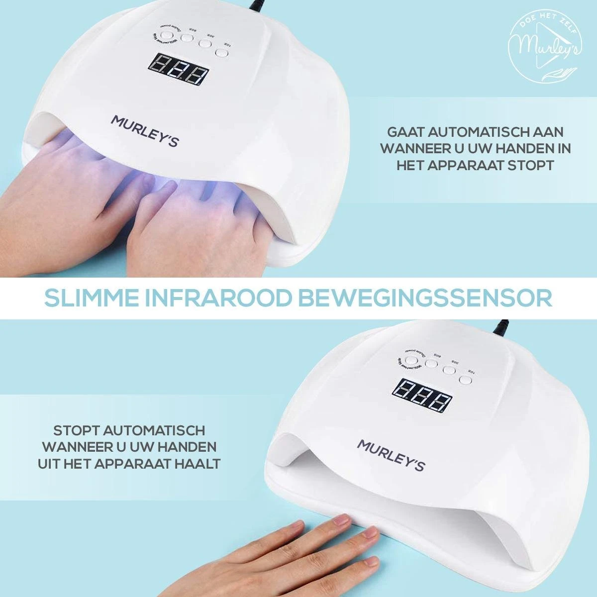 Murley’s Pro Dual Nagellamp Gellak Nageldroger - UV LED Nagel Lamp - 54 Watt - 36 LED’s Murley’s Pro Dual Nagellamp Gellak Nageldroger - UV LED Nagel Lamp - 54 Watt - 36 LED’s -Nagelbenodigdheden 1200x1200 659