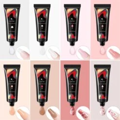 Merkloos Nepnagels - Polygel Set - Nagelverlengingsset - 8 Kleuren - Nagels Set - Temperatuurwisselgel - Lichtgevende Gel - Voor Beginners - Voor DIY Salon Art Nagels - Type A -Nagelbenodigdheden 1200x1200 736