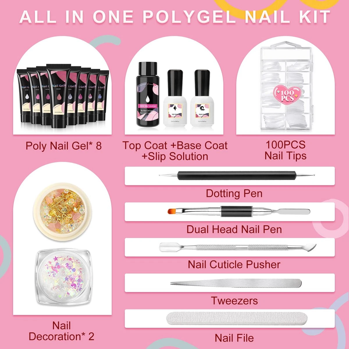 Nagels Set - 8 Kleuren - Nagels Starter Set - met toplaag, basislaag, slipoplossing, nagelverlengingsgel, gel builder - voor DIY voor beginners - beste cadeau Merkloos Nagels Set - 8 Kleuren - Nagels Starter Set - Met Toplaag, Basislaag, Slipoplossing, Nagelverlengingsgel, Gel Builder - Voor DIY Voor Beginners - Beste Cadeau -Nagelbenodigdheden 1200x1200 782