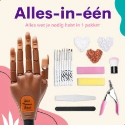 Merkloos Oefenhand Voor Nagels - Nailtrainer - Nagel Oefenhand - Compleet Acryl Nagels Starterpakket -Nagelbenodigdheden 1200x1200 826
