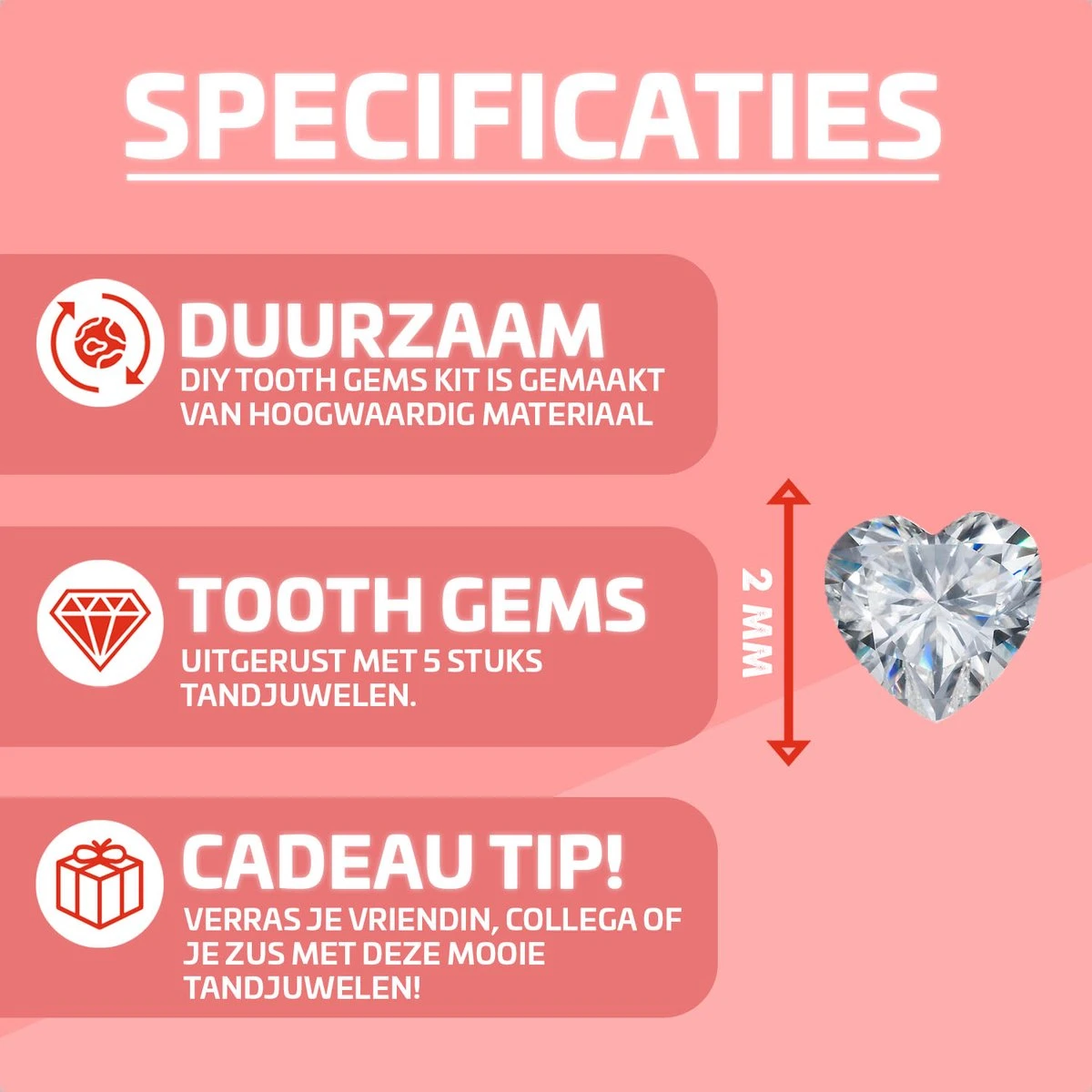 Nince DIY Tooth Gem Kit Hoogwaardig Materiaal - Wit Hart Nince DIY Tooth Gem Kit Hoogwaardig Materiaal - Wit Hart -Nagelbenodigdheden 1200x1200 856