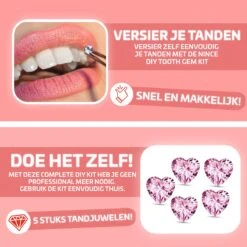 Nince DIY Tooth Gem Kit Hoogwaardig Materiaal - Lichtroze Hart -Nagelbenodigdheden 1200x1200 864