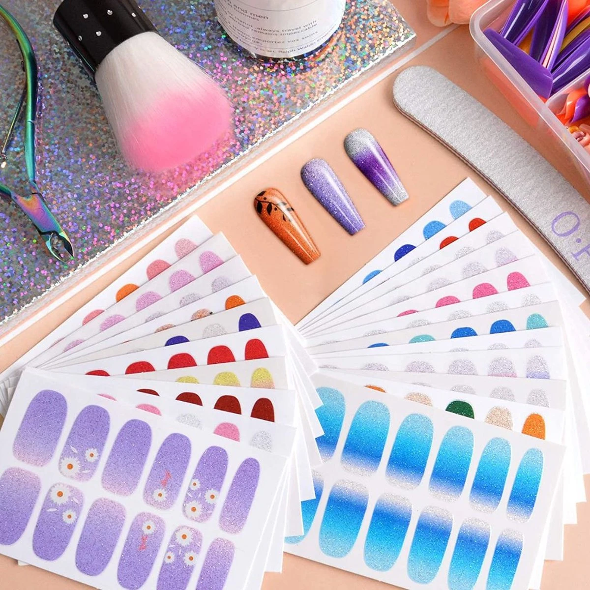 GUAPÀ® Nagelstickers & Nail wraps - Nail Art - Nagel Folie - Glitter Stickers - Nagelstickers bloem - Nagellak Stickers - 22 Nail Art stickervellen GUAPÀ® Nagelstickers & Nail Wraps - Nail Art - Nagel Folie - Glitter Stickers - Nagelstickers Bloem - Nagellak Stickers - 22 Nail Art Stickervellen -Nagelbenodigdheden 1200x1200 870