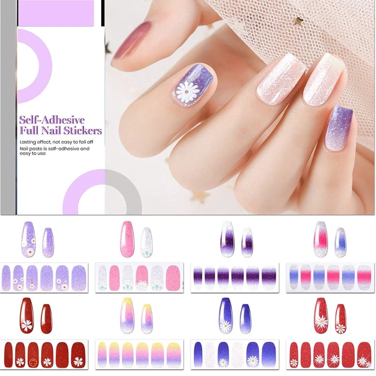 GUAPÀ® Nagelstickers & Nail wraps - Nail Art - Nagel Folie - Glitter Stickers - Nagelstickers bloem - Nagellak Stickers - 22 Nail Art stickervellen GUAPÀ® Nagelstickers & Nail Wraps - Nail Art - Nagel Folie - Glitter Stickers - Nagelstickers Bloem - Nagellak Stickers - 22 Nail Art Stickervellen -Nagelbenodigdheden 1200x1200 872
