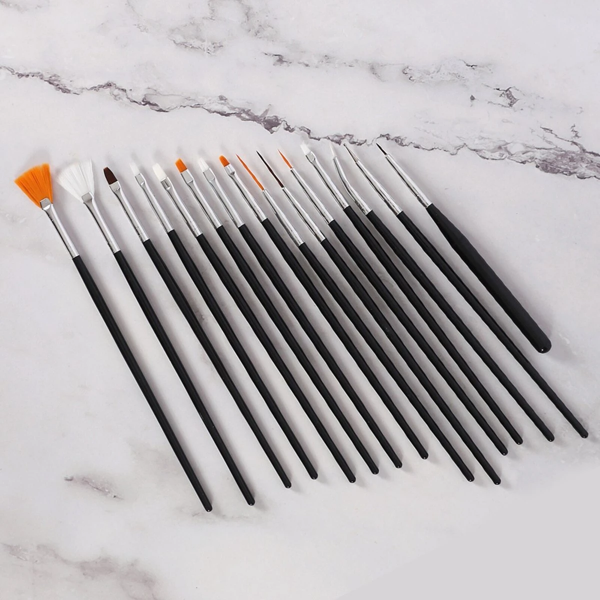 Fabyan Nail Art Brushes - Set van 15 - Nagel kwastjes - Nail Art Penselen - Kunstnagels - Gel Nagels - Acryl Nagels - Nagel Kunst Fabyan Nail Art Brushes - Set Van 15 - Nagel Kwastjes - Nail Art Penselen - Kunstnagels - Gel Nagels - Acryl Nagels - Nagel Kunst -Nagelbenodigdheden 1200x1200 875