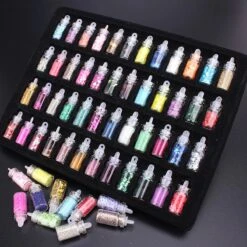 48 Potjes Glitter / Decoratie Voor Nail Art / Knutselen - Sparkolia Glitters Nagel Decoratie Set- 3D Nail Art Voor Gellak, Acryl Of Nagellak - Glitter, Poeder, Holografisch, Vlokken, Pailletten, Shimmer, Rhinestone - Verschillende Kleuren -Nagelbenodigdheden 1200x1200 886