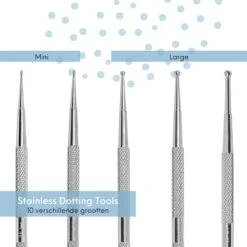 YUBBI™ 5 Delige Nail Art Dotting Tool Set - Nagellak Acryl Penselen - Dubbelzijdig - RVS - 10 Maten -Nagelbenodigdheden 1200x1200 889