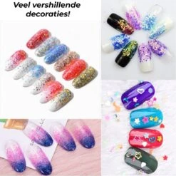 Merkloos 48 Verschillende Flesjes Nagel Decoratie Met Glitters En Sticker - Nail Art - Nagelversiering - Cadeau Tip -Nagelbenodigdheden 1200x1200 907