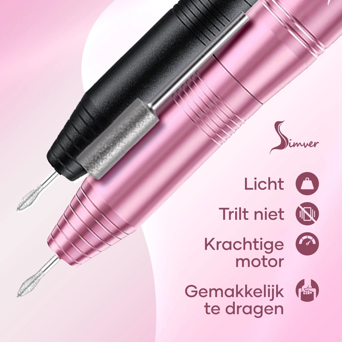 Simver Elektrische Nagelfrees - 11 Nagelvijl Bitjes en 56 Schuurrolletjes - Manicure / Pedicure - Roze - Cadeautip - Kerstcadeau Simver Elektrische Nagelfrees - 11 Nagelvijl Bitjes En 56 Schuurrolletjes - Manicure / Pedicure - Roze - Cadeautip - Kerstcadeau -Nagelbenodigdheden 1200x1200 929