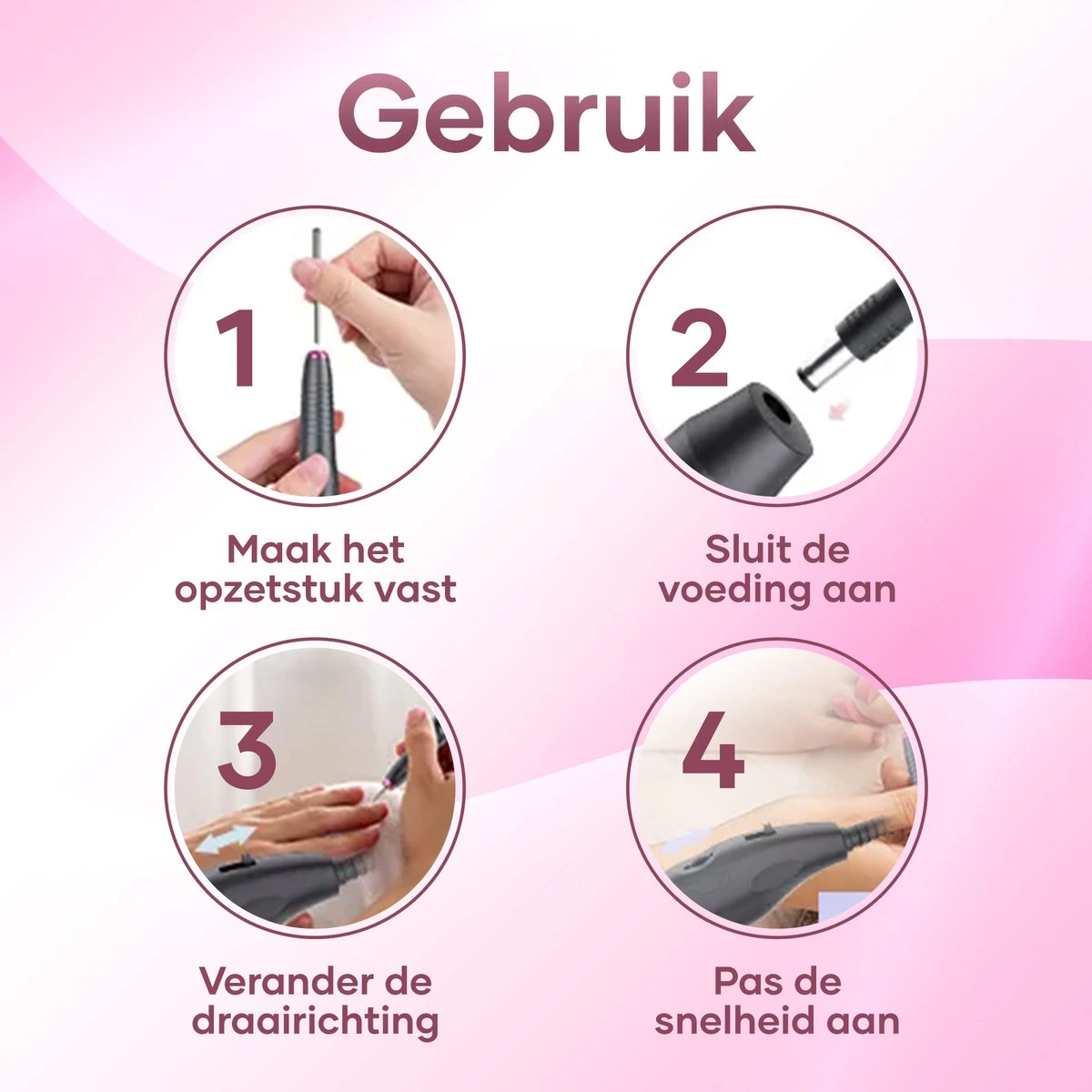 Simver Elektrische Nagelfrees - 11 Nagelvijl Bitjes en 56 Schuurrolletjes - Manicure / Pedicure - Roze - Cadeautip - Kerstcadeau Simver Elektrische Nagelfrees - 11 Nagelvijl Bitjes En 56 Schuurrolletjes - Manicure / Pedicure - Roze - Cadeautip - Kerstcadeau -Nagelbenodigdheden 1200x1200 932