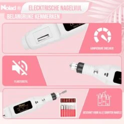 Nolad® Elektrische Nagelvijl - Nagelvijlen - Nagelaccessoires - Wit -Nagelbenodigdheden 1200x1200 953