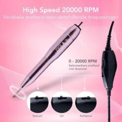 Zigla – Elektrische Nagelvijl - Nagelfrees- Manicure En Pedicure Set - 6 Schuurrolletjes - 11 Opzetstukken - Rosé/Goud - Vernieuwd 9 Zigla – Elektrische Nagelvijl - Nagelfrees- Manicure En Pedicure Set - 6 Schuurrolletjes - 11 Opzetstukken - Rosé/Goud - Vernieuwd -Nagelbenodigdheden 1200x1200 960