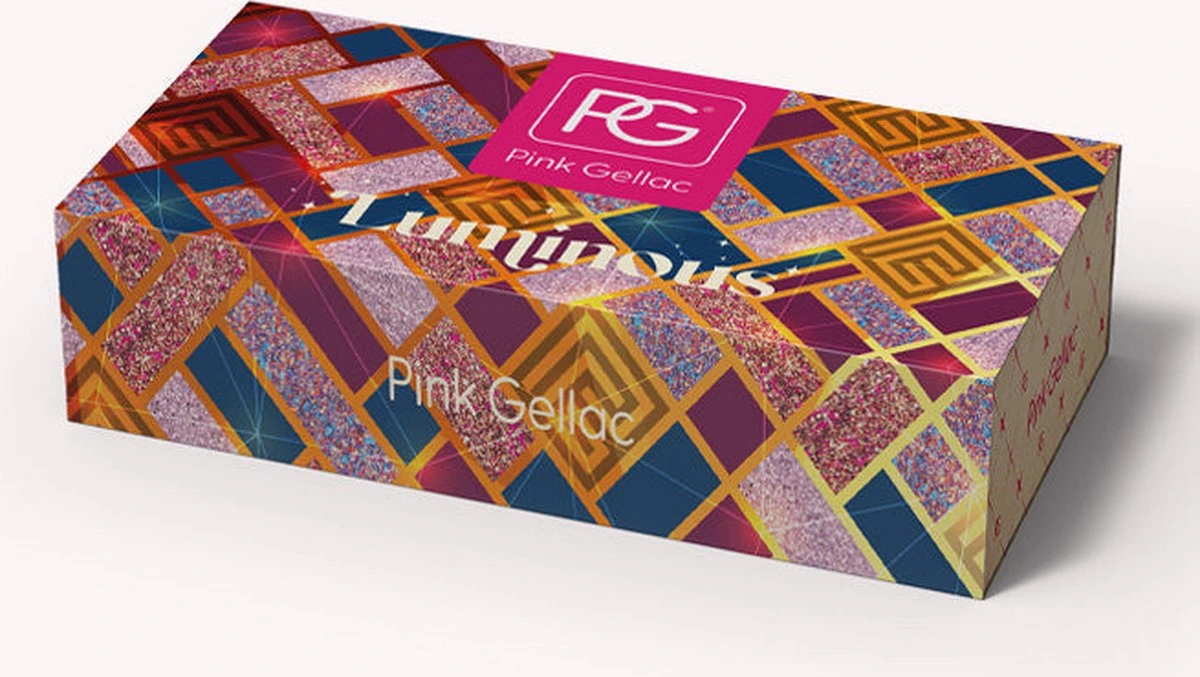 Pink Gellac - Color Box Luminous - Gellak - Set van 3 glitter en 2 effen kleuren Pink Gellac - Color Box Luminous - Gellak - Set Van 3 Glitter En 2 Effen Kleuren -Nagelbenodigdheden