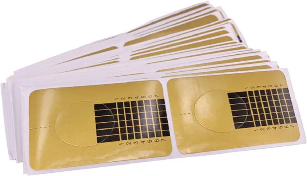 Hiden | Nagel sjablonen - Nail Art - Beauty & Make-up - French Manicure - Goud | 100 stuks Merkloos Hiden | Nagel Sjablonen - Nail Art - Beauty & Make-up - French Manicure - Goud | 100 Stuks -Nagelbenodigdheden