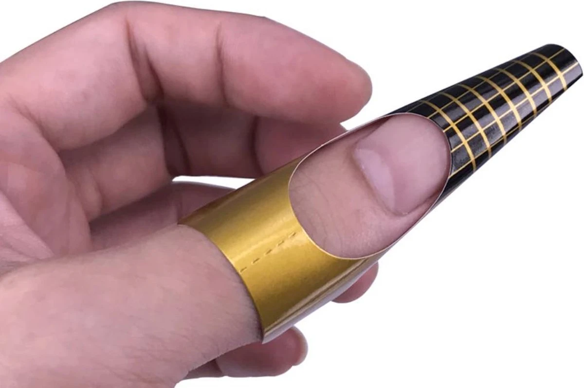 Hiden | Nagel sjablonen - Nail Art - Beauty & Make-up - French Manicure - Goud | 100 stuks Merkloos Hiden | Nagel Sjablonen - Nail Art - Beauty & Make-up - French Manicure - Goud | 100 Stuks -Nagelbenodigdheden 1200x798 2