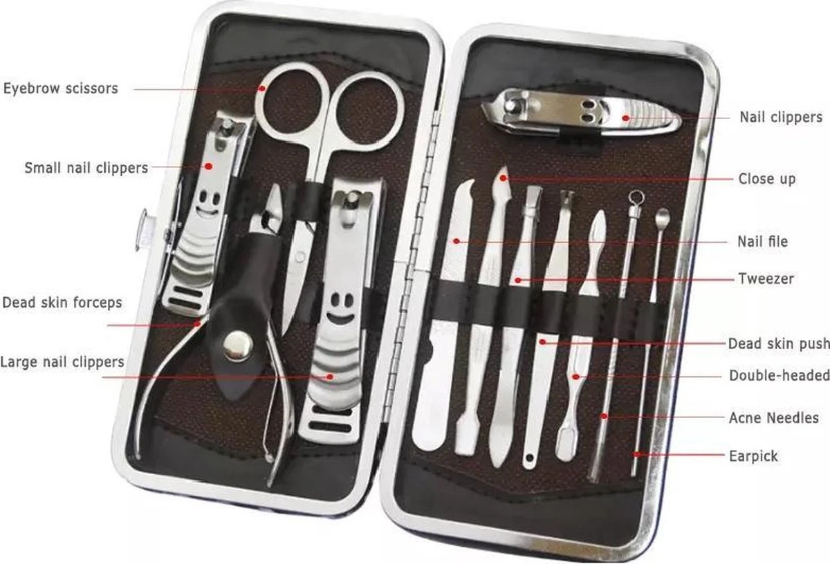 12-delige Luxe Manicureset ncl etui Nagelset - Nagelverzorging set - Reisset - Manicure set & Pedicur -Nagelverzorging set 12-delige Luxe Manicureset Ncl Etui Nagelset - Nagelverzorging Set - Reisset - Manicure Set & Pedicur -Nagelverzorging Set -Nagelbenodigdheden