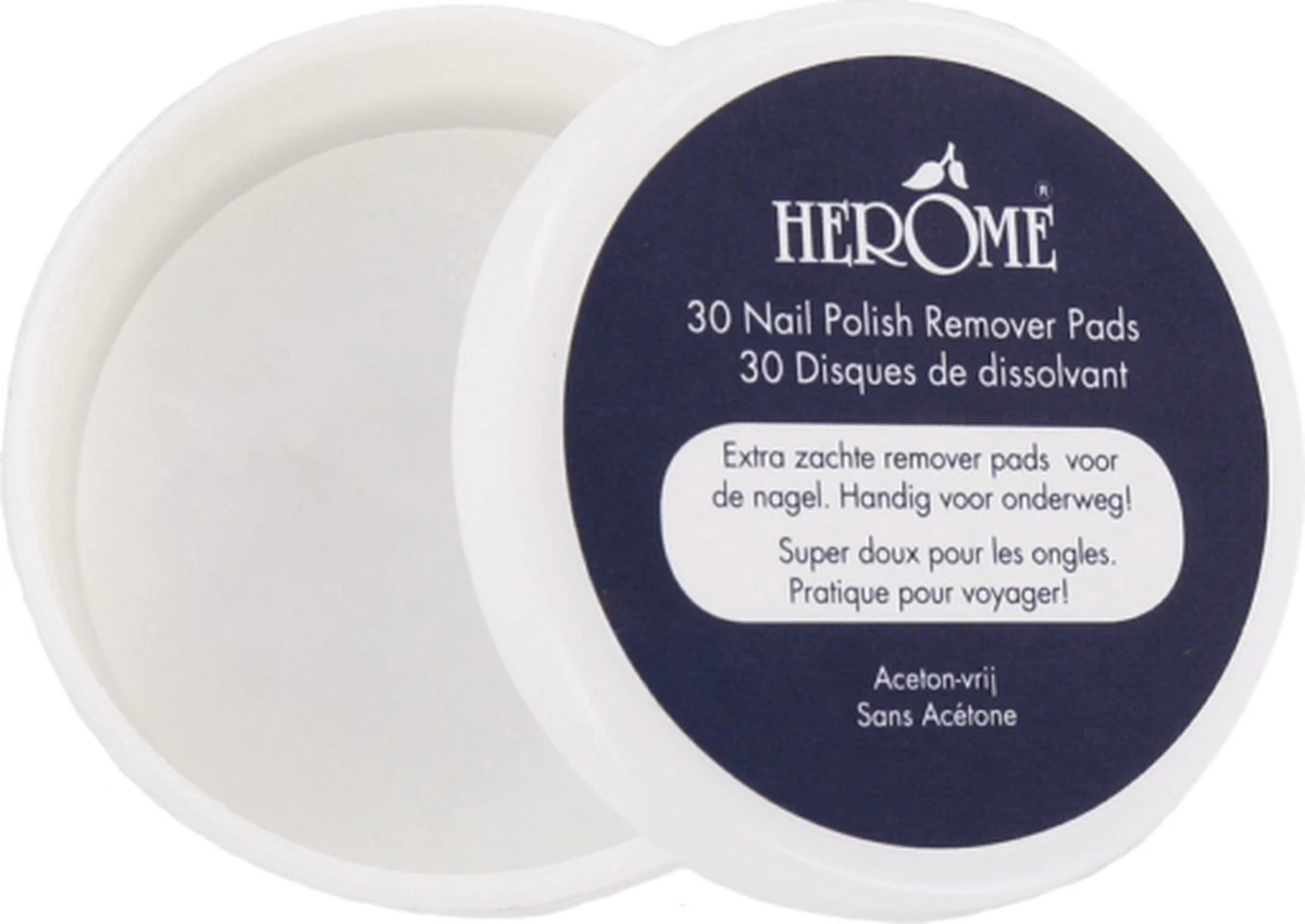 Herome Nagellakremover pads - Nagellakverwijderaar Pads - Acetonvrij, Mild Reinigend en Droogt Niet Uit - handig voor onderweg Travelsize- 30 pads Herome Nagellakremover Pads - Nagellakverwijderaar Pads - Acetonvrij, Mild Reinigend En Droogt Niet Uit - Handig Voor Onderweg Travelsize- 30 Pads -Nagelbenodigdheden