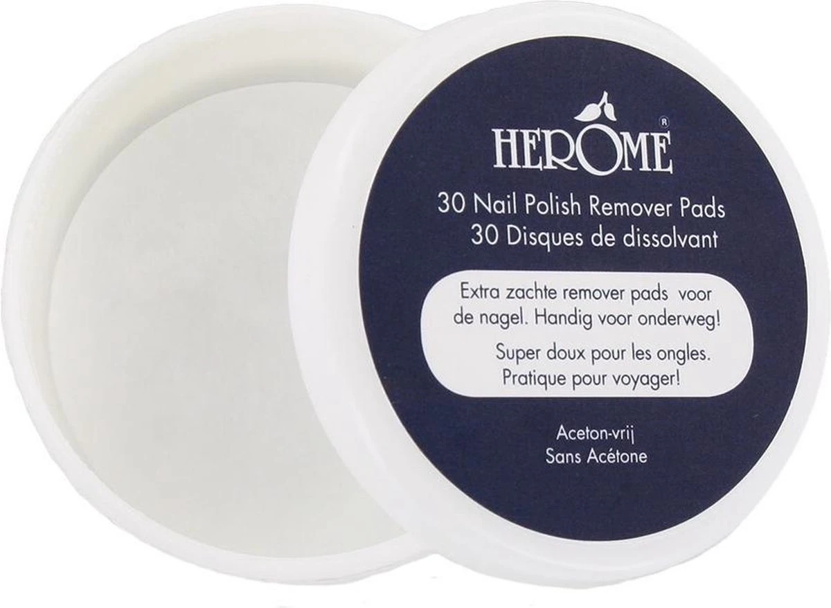 Herome Nagellakremover pads - Nagellakverwijderaar Pads - Acetonvrij, Mild Reinigend en Droogt Niet Uit - handig voor onderweg Travelsize- 30 pads Herome Nagellakremover Pads - Nagellakverwijderaar Pads - Acetonvrij, Mild Reinigend En Droogt Niet Uit - Handig Voor Onderweg Travelsize- 30 Pads -Nagelbenodigdheden