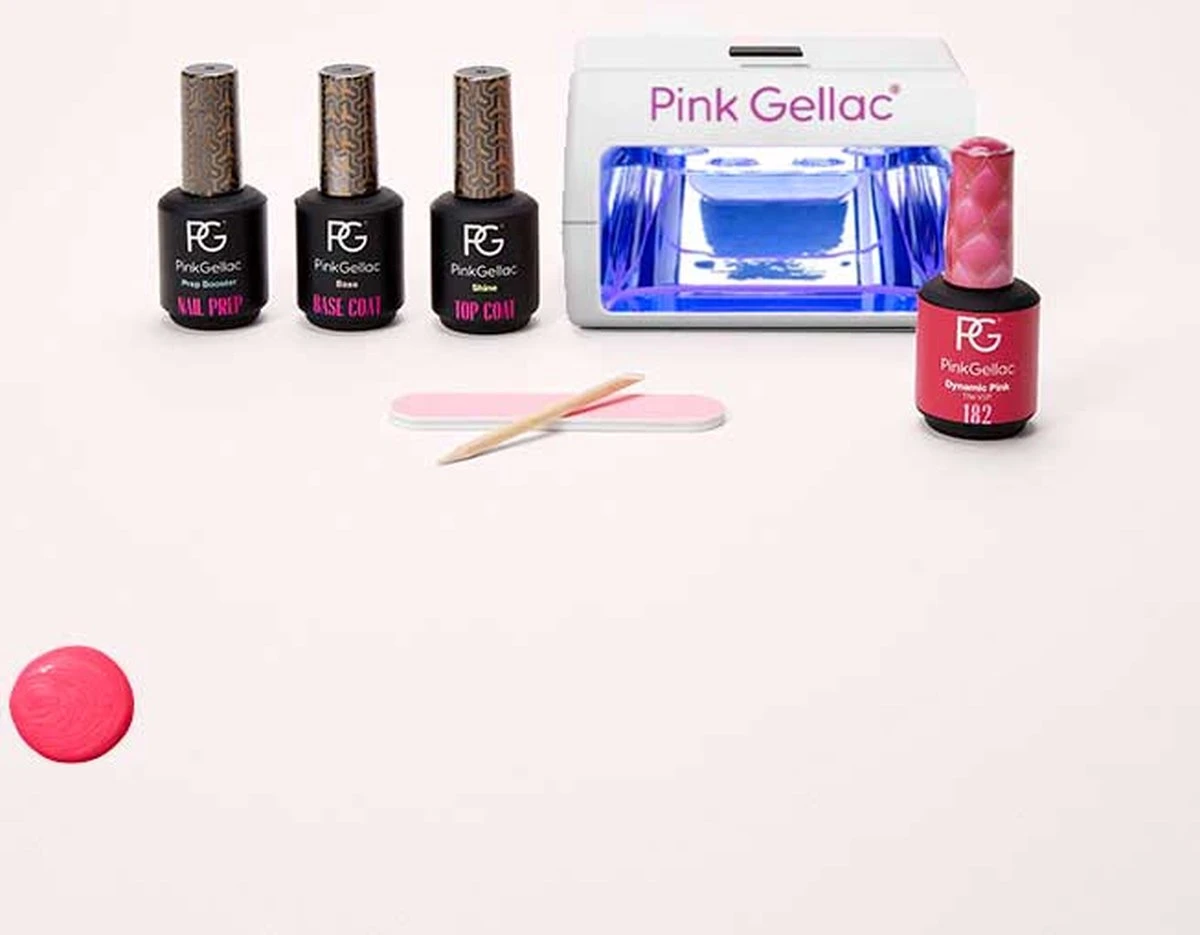 Pink Gellac - Starterspakket Dynamic Pink - Met 1 roze kleur en LED lamp - Manicure Set Pink Gellac - Starterspakket Dynamic Pink - Met 1 Roze Kleur En LED Lamp - Manicure Set -Nagelbenodigdheden