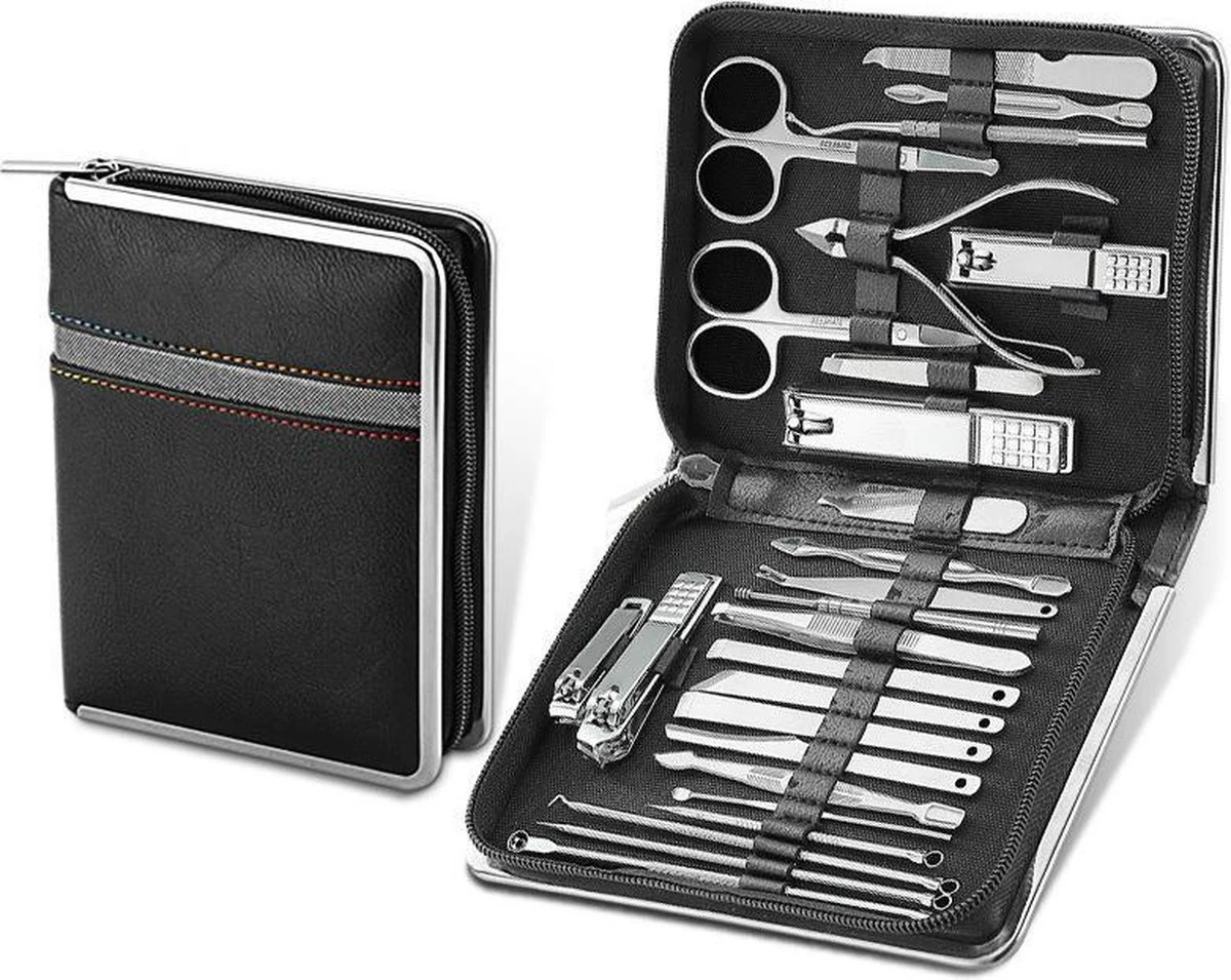 NCPS Professionele Manicure Set / Pedicure Set | 26-Delig | Opbergetui | Reisset | Nagelschaar | Nagelknipper | Nagelverzorging | Voor Mannen en Vrouwen | Zwart NCPS Professionele Manicure Set / Pedicure Set | 26-Delig | Opbergetui | Reisset | Nagelschaar | Nagelknipper | Nagelverzorging | Voor Mannen En Vrouwen | Zwart -Nagelbenodigdheden 1200x955 2
