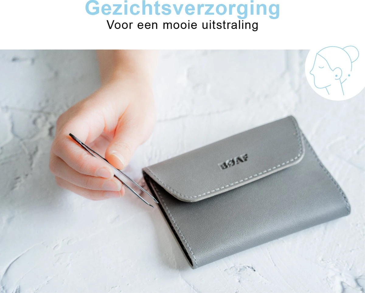 Luxe 16-delige | Manicure set | Met lederen opbergetui | Manicureset | Nagelknipper | Grijs Merkloos Luxe 16-delige | Manicure Set | Met Lederen Opbergetui | Manicureset | Nagelknipper | Grijs -Nagelbenodigdheden 1200x962 3
