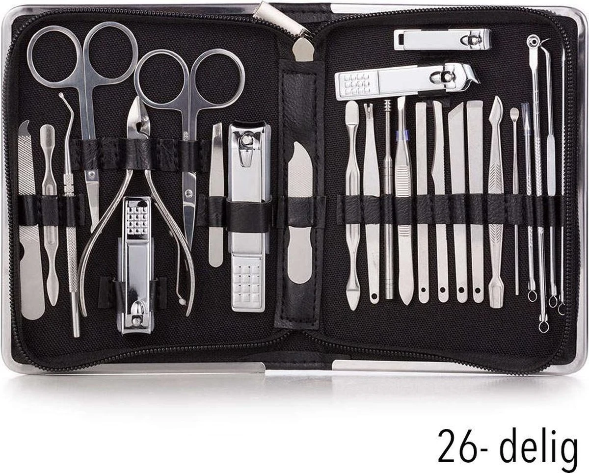 NCPS Professionele Manicure Set / Pedicure Set | 26-Delig | Opbergetui | Reisset | Nagelschaar | Nagelknipper | Nagelverzorging | Voor Mannen en Vrouwen | Zwart NCPS Professionele Manicure Set / Pedicure Set | 26-Delig | Opbergetui | Reisset | Nagelschaar | Nagelknipper | Nagelverzorging | Voor Mannen En Vrouwen | Zwart -Nagelbenodigdheden 1200x964 3