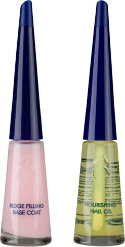 Herome Combi-Pack Voedende Nagelolie & Ridge Filling Base Coat (Nourishing Nail Oil & Ridge Filling Base Coat) - Herstelt Nagels, Maakt De Nagels Veerkrachtig & Vult Oneffenheden Op. Maakt De Nagel Egaal En Glad - 2*10ml. -Nagelbenodigdheden 610x1200 1