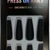 Merkloos Press On Nails - Nep Nagels – Zwart - Matte - Coffin - Manicure - Plak Nagels - Kunstnagels Nailart – Zelfklevend -Nagelbenodigdheden 640x1200