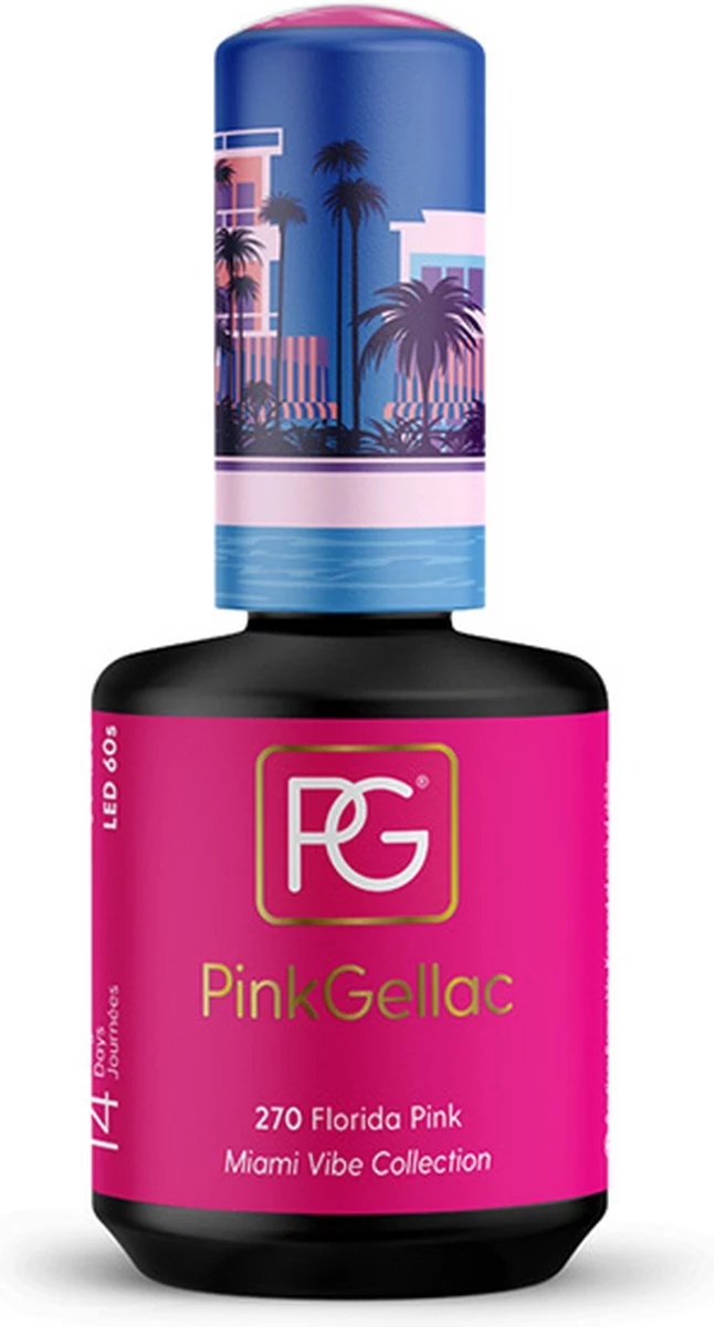Pink Gellac - Florida Pink - Gellak - Vegan - Roze - Glanzend - 15ml Pink Gellac - Florida Pink - Gellak - Vegan - Roze - Glanzend - 15ml -Nagelbenodigdheden