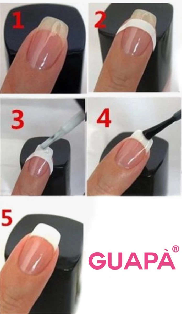 GUAPÀ® French Manicure Stickers | Tip Guides | Nagel Sjablonen | Smile Line Nagels | 5 x 51 nagelstickers GUAPÀ® French Manicure Stickers | Tip Guides | Nagel Sjablonen | Smile Line Nagels | 5 X 51 Nagelstickers -Nagelbenodigdheden