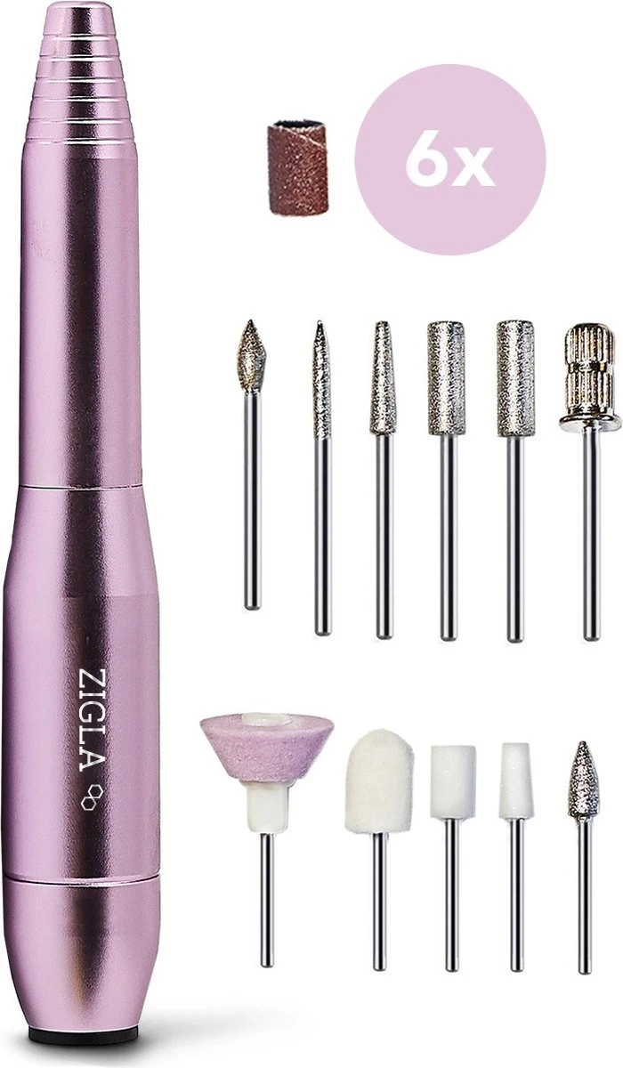 Zigla – Elektrische Nagelvijl - Nagelfrees- Manicure en Pedicure set - 6 Schuurrolletjes - 11 Opzetstukken - Rosé/Goud - vernieuwd Zigla – Elektrische Nagelvijl - Nagelfrees- Manicure En Pedicure Set - 6 Schuurrolletjes - 11 Opzetstukken - Rosé/Goud - Vernieuwd -Nagelbenodigdheden 700x1200 1