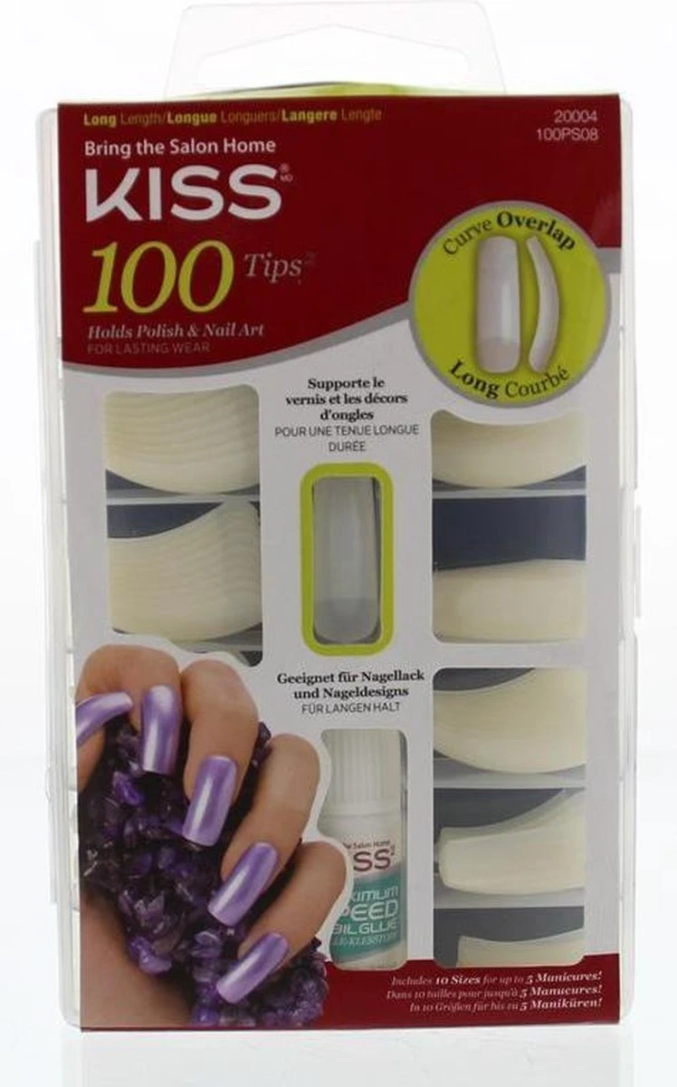 Kiss Nail & Lym Curve Overlap - 100 stuks - Nageltips Kiss Nail & Lym Curve Overlap - 100 Stuks - Nageltips -Nagelbenodigdheden