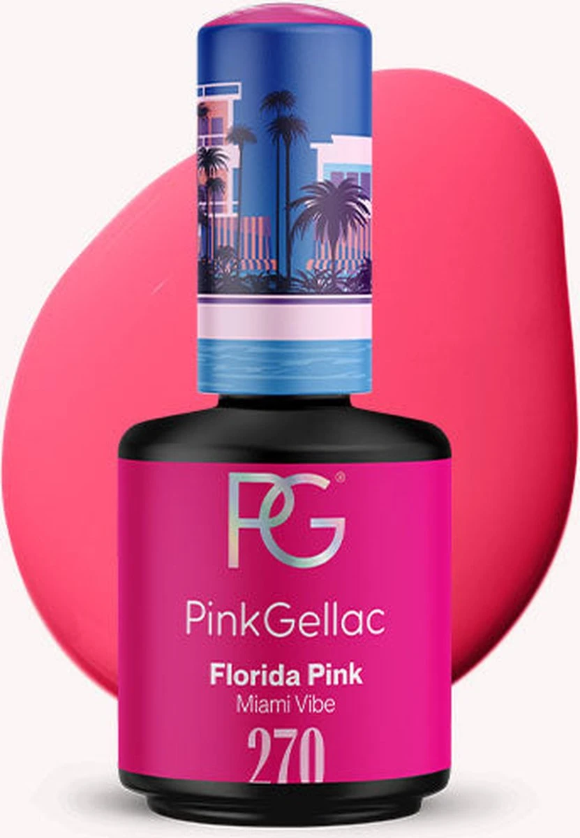 Pink Gellac - Florida Pink - Gellak - Vegan - Roze - Glanzend - 15ml Pink Gellac - Florida Pink - Gellak - Vegan - Roze - Glanzend - 15ml -Nagelbenodigdheden 831x1200 1